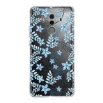 PrintiFy Huawei Mate 10 Pro ile Uyumlu Kapak Floral Mavi Tasarımlı 1mm Fit Şeffaf Silikon Kılıf