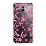 PrintiFy Huawei Mate 10 Pro ile Uyumlu Kapak Floral Pembe Tasarımlı 1mm Fit Şeffaf Silikon Kılıf