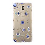PrintiFy Huawei Mate 20 Lite ile Uyumlu 1mm Slim Fit Nazar Boncuğu 5 Baskılı Şeffaf Kılıf