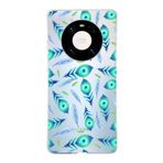 PrintiFy Huawei Mate 40 Pro ile Uyumlu 1mm Slim Fit Nazar Boncuğu 3 Baskılı Şeffaf Kılıf