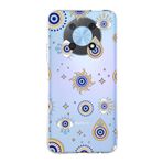PrintiFy Huawei Nova Y90 ile Uyumlu 1mm Slim Fit Nazar Boncuğu 5 Baskılı Şeffaf Kılıf