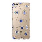 PrintiFy Huawei P Smart 2018 ile Uyumlu 1mm Slim Fit Nazar Boncuğu 5 Baskılı Şeffaf Kılıf