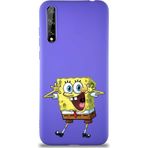 Printify Huawei P Smart S Soft Premier Kapak Sünger Bob Tasarımlı Silikon Cep Telefonu Kılıfı