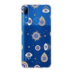 PrintiFy Huawei P Smart Z ile Uyumlu 1mm Slim Fit Nazar Boncuğu 5 Baskılı Şeffaf Kılıf