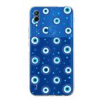 PrintiFy Huawei P Smart Z ile Uyumlu Nazar Boncuğu 1 Baskılı Kamera Korumalı Şeffaf Silikon Kılıf