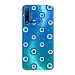 PrintiFy Huawei P20 Lite 2019 ile Uyumlu 1mm Slim Fit Nazar Boncuğu 1 Baskılı Şeffaf Kılıf