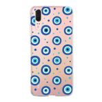 PrintiFy Huawei P20 Lite ile Uyumlu 1mm Slim Fit Nazar Boncuğu 1 Baskılı Şeffaf Kılıf