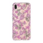 PrintiFy Huawei P20 Lite ile Uyumlu Kapak Floral Pembe Tasarımlı 1mm Fit Şeffaf Silikon Kılıf