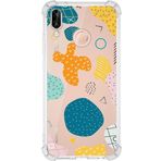 Printify Huawei P20 Lite Uyumlu Köşe Korumalı Antişok Kapak Geometrik Şekiller Tasarımlı Şeffaf Kılıf