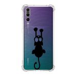 Printify Huawei P20 Pro Uyumlu Köşe Korumalı Antişok Kapak Çizgi Kedi Tasarımlı Şeffaf Kılıf