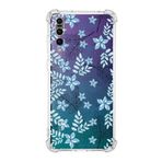 Printify Huawei P20 Pro Uyumlu Köşe Korumalı Antişok Kapak Floral Mavi Şekiller Tasarımlı Şeffaf Kılıf