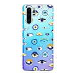 PrintiFy Huawei P30 Lite ile Uyumlu 1mm Slim Fit Nazar Boncuğu 2 Baskılı Şeffaf Kılıf