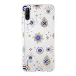 PrintiFy Huawei P30 Lite ile Uyumlu 1mm Slim Fit Nazar Boncuğu 5 Baskılı Şeffaf Kılıf