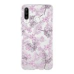 PrintiFy Huawei P30 Lite ile Uyumlu Kapak Floral Pudra Tasarımlı 1mm Fit Şeffaf Silikon Kılıf