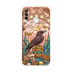 PrintiFy Huawei P30 Lite ile Uyumlu Vitray Bilge Kuzgun Tasarımlı Şeffaf Silikon Kılıf