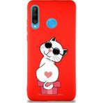 Printify Huawei P30 Lite Soft Premier Kapak Coolcat Tasarımlı Silikon Cep Telefonu Kılıfı
