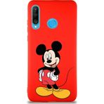 Printify Huawei P30 Lite Soft Premier Kapak Mickey Mouse-E Tasarımlı Silikon Cep Telefonu Kılıfı