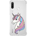Printify Huawei P30 Lite Uyumlu Köşe Korumalı Antişok Kapak Unicorn Tasarımlı Şeffaf Kılıf