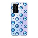 PrintiFy Huawei P40 ile Uyumlu 1mm Slim Fit Nazar Boncuğu 1 Baskılı Şeffaf Kılıf