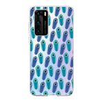 PrintiFy Huawei P40 ile Uyumlu 1mm Slim Fit Nazar Boncuğu 4 Baskılı Şeffaf Kılıf