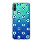 PrintiFy Huawei P40 Lite E ile Uyumlu 1mm Slim Fit Nazar Boncuğu 1 Baskılı Şeffaf Kılıf