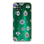 PrintiFy Huawei P40 Lite ile Uyumlu Nazar Boncuğu 5 Kamera Korumalı Şeffaf Silikon Kılıf