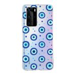 PrintiFy Huawei P40 Pro ile Uyumlu 1mm Slim Fit Nazar Boncuğu 1 Baskılı Şeffaf Kılıf