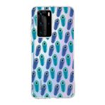 PrintiFy Huawei P40 Pro ile Uyumlu 1mm Slim Fit Nazar Boncuğu 4 Baskılı Şeffaf Kılıf