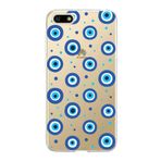 PrintiFy Huawei Y5 2018 ile Uyumlu 1mm Slim Fit Nazar Boncuğu 1 Baskılı Şeffaf Kılıf