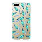 PrintiFy Huawei Y5 2018 ile Uyumlu 1mm Slim Fit Nazar Boncuğu 3 Baskılı Şeffaf Kılıf