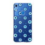 PrintiFy Huawei Y6 2019 ile Uyumlu 1mm Slim Fit Nazar Boncuğu 1 Baskılı Şeffaf Kılıf
