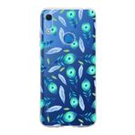 PrintiFy Huawei Y6 2019 ile Uyumlu 1mm Slim Fit Nazar Boncuğu 3 Baskılı Şeffaf Kılıf