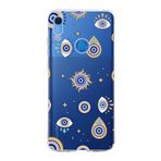 PrintiFy Huawei Y6s ile Uyumlu 1mm Slim Fit Nazar Boncuğu 5 Baskılı Şeffaf Kılıf