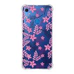 Printify Huawei Y6S Uyumlu Köşe Korumalı Antişok Kapak Floral Pembe Tasarımlı Şeffaf Kılıf