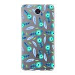 PrintiFy Huawei Y7 2017 ile Uyumlu 1mm Slim Fit Nazar Boncuğu 3 Baskılı Şeffaf Kılıf