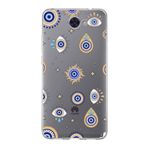 PrintiFy Huawei Y7 2017 ile Uyumlu 1mm Slim Fit Nazar Boncuğu 5 Baskılı Şeffaf Kılıf