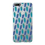 PrintiFy Huawei Y7 2018 ile Uyumlu 1mm Slim Fit Nazar Boncuğu 4 Baskılı Şeffaf Kılıf