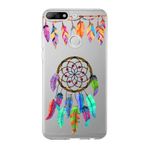 PrintiFy Huawei Y7 2018 ile Uyumlu 1mm Slim Fit Nazar Boncuğu 6 Baskılı Şeffaf Kılıf