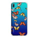 PrintiFy Huawei Y7 2019 ile Uyumlu 1mm Slim Fit Water Color 2 Baskılı Şeffaf Kılıf