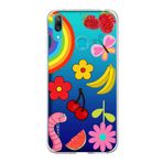PrintiFy Huawei Y7 2019 ile Uyumlu 1mm Slim Fit Water Color 5 Baskılı Şeffaf Kılıf