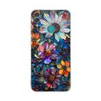 PrintiFy Huawei Y7 2019 ile Uyumlu Vitray Mücevher Flora Tasarımlı Şeffaf Silikon Kılıf