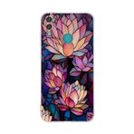 PrintiFy Huawei Y7 2019 ile Uyumlu Vitray Sessiz Lotus Tasarımlı Şeffaf Silikon Kılıf