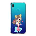 Printify Huawei Y7 2019 Uyumlu Köşe Korumalı Antişok Kapak Vespagirl Şekiller Tasarımlı Şeffaf Kılıf