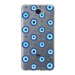 PrintiFy Huawei Y7 ile Uyumlu 1mm Slim Fit Nazar Boncuğu 1 Baskılı Şeffaf Kılıf