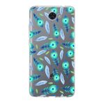 PrintiFy Huawei Y7 ile Uyumlu 1mm Slim Fit Nazar Boncuğu 3 Baskılı Şeffaf Kılıf