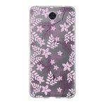 PrintiFy Huawei Y7 ile Uyumlu Kapak Floral Pudra Tasarımlı 1mm Fit Şeffaf Silikon Kılıf