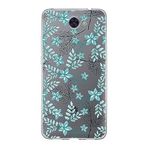 PrintiFy Huawei Y7 ile Uyumlu Kapak Floral Su Yeşili Tasarımlı 1mm Fit Şeffaf Silikon Kılıf