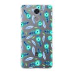 PrintiFy Huawei Y7 Prime ile Uyumlu 1mm Slim Fit Nazar Boncuğu 3 Baskılı Şeffaf Kılıf