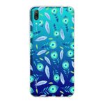 PrintiFy Huawei Y7 Pro 2019 ile Uyumlu 1mm Slim Fit Nazar Boncuğu 3 Baskılı Şeffaf Kılıf