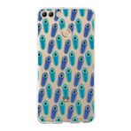 PrintiFy Huawei Y9 2018 ile Uyumlu 1mm Slim Fit Nazar Boncuğu 4 Baskılı Şeffaf Kılıf